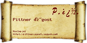 Pittner Ágost névjegykártya
